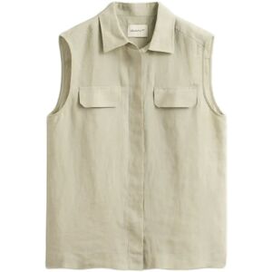 Gant Linen Sleeveless Shirt 34 Beige 34 Gant Linen Sleeveless Shirt 34 Beige 34