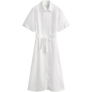 Gant Linen Ss Shirt Dress 34 White 34 Gant Linen Ss Shirt Dress 34 White 34