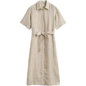 Gant Striped Linen Ss Shirt Dress 42 Beige 42 Gant Striped Linen Ss Shirt Dress 42 Beige 42