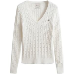 Gant Classic Cable Knit Sweater S White S Gant Classic Cable Knit Sweater S White S