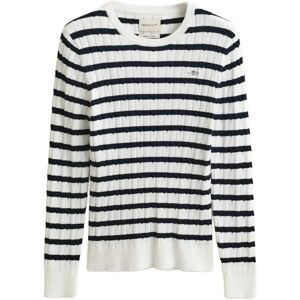 Gant Stretch Cotton Cable Stripe C-Neck L White L Gant Stretch Cotton Cable Stripe C-Neck L White L