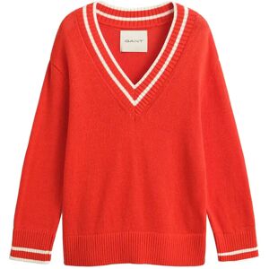 Gant Contrast Cotton V-Neck L Red L Gant Contrast Cotton V-Neck L Red L