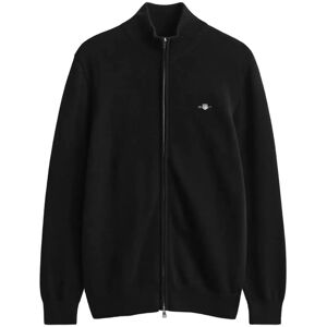 Gant Cotton Knit Zip Cardigan L Black L Gant Cotton Knit Zip Cardigan L Black L
