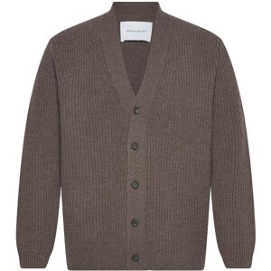 Pro-Ject Wool Knit Cardigan - Dark Taupe Mel L Brown L Pro-Ject Wool Knit Cardigan - Dark Taupe Mel L Brown L