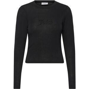 Juicy Couture Slub Knit Ls Ringer T-Shirt XXS Black XXS Juicy Couture Slub Knit Ls Ringer T-Shirt XXS Black XXS