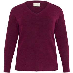 Kaffe Curve Kcniela V-Neck Pullover M Burgundy M Kaffe Curve Kcniela V-Neck Pullover M Burgundy M