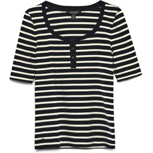 Lauren Ralph Lauren Striped Elbow-Sleeve Henley Top S Black S Lauren Ralph Lauren Striped Elbow-Sleeve Henley Top S Black S