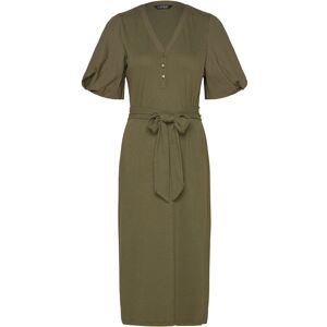 Lauren Ralph Lauren Belted Rib-Knit Puff-Sleeve Dress S Khaki S Lauren Ralph Lauren Belted Rib-Knit Puff-Sleeve Dress S Khaki S