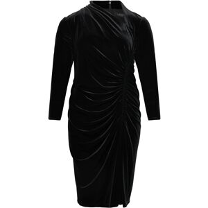 Lauren Women Ruched Velvet Asymmetrical Dress 46 Black 46 Lauren Women Ruched Velvet Asymmetrical Dress 46 Black 46