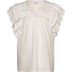 Lindex Blouse Short Sleeve With Floun 128 White 128 Lindex Blouse Short Sleeve With Floun 128 White 128
