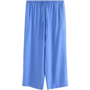 Lindex Cropped Trousers In Linen Blend XL Blue XL Lindex Cropped Trousers In Linen Blend XL Blue XL