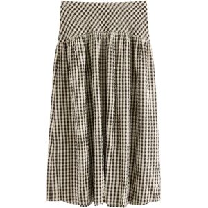 Lindex Midi Skirt In Seersucker XL Brown XL Lindex Midi Skirt In Seersucker XL Brown XL