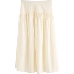 Lindex Midi Skirt In Seersucker M Cream M Lindex Midi Skirt In Seersucker M Cream M
