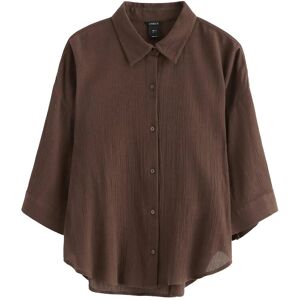 Lindex Crinkled Shirt XS Brown XS Lindex Crinkled Shirt XS Brown XS