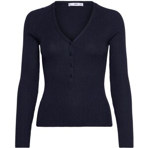 Mango V-Neck Ribbed Knit Sweater XS Navy XS Mango V-Neck Ribbed Knit Sweater XS Navy XS