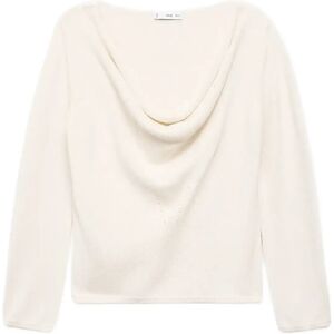 Mango Draped-Neck Sweater S Cream S Mango Draped-Neck Sweater S Cream S