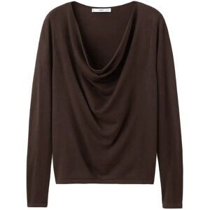 Mango Draped-Neck Sweater XS Brown XS Mango Draped-Neck Sweater XS Brown XS