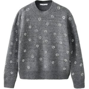 Mango Crystal Detail Sweatshirt L Grey L Mango Crystal Detail Sweatshirt L Grey L