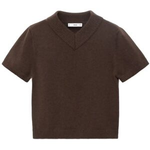 Mango V-Neck Knit Sweater XL Brown XL Mango V-Neck Knit Sweater XL Brown XL