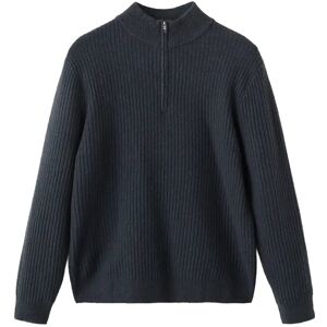 Mango Ribbed Sweater With Zip Neck XL Navy XL Mango Ribbed Sweater With Zip Neck XL Navy XL