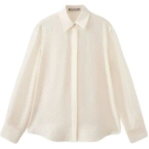 Mango Satin Shirt With Rhinestones XS Cream XS Mango Satin Shirt With Rhinestones XS Cream XS
