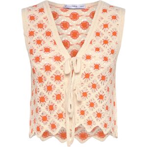 Mango Crochet Top With Ties XS Patterned XS Mango Crochet Top With Ties XS Patterned XS