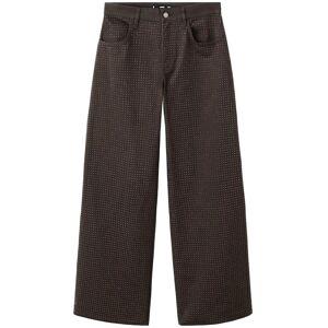 Mango Wide Leg Jeans With Rhinestones 44 Brown 44 Mango Wide Leg Jeans With Rhinestones 44 Brown 44