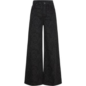 Mango Wide Leg Paisley-Print Jeans 36 Black 36 Mango Wide Leg Paisley-Print Jeans 36 Black 36
