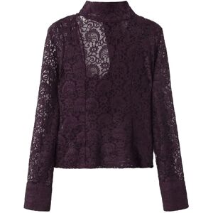 Mango Lace Shirt With Scarf L Burgundy L Mango Lace Shirt With Scarf L Burgundy L