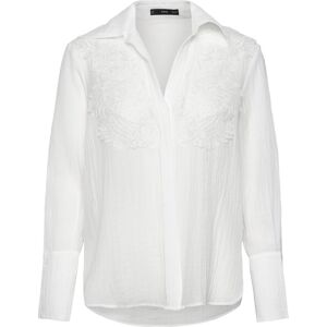 Mango Lyocell Shirt With Patches XS White XS Mango Lyocell Shirt With Patches XS White XS