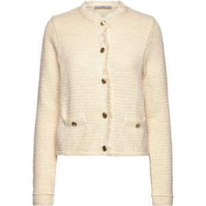Mango Knitted Cardigan With Frayed Ends XS Cream XS Mango Knitted Cardigan With Frayed Ends XS Cream XS