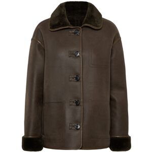 Mango Faux-Shearling Leather-Effect Coat L Khaki L Mango Faux-Shearling Leather-Effect Coat L Khaki L