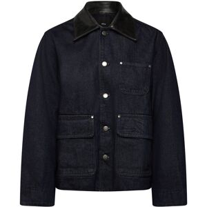 Mango Denim Jacket With Faux-Leather Collar M Navy M Mango Denim Jacket With Faux-Leather Collar M Navy M