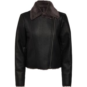 Mango Faux-Fur Biker Jacket L Black L Mango Faux-Fur Biker Jacket L Black L