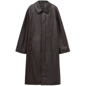 Mango Long Faux-Leather Trench Coat M Brown M Mango Long Faux-Leather Trench Coat M Brown M