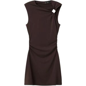 Mango Fine-Knit Dress With Metallic Detail S Brown S Mango Fine-Knit Dress With Metallic Detail S Brown S