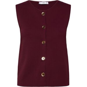 Mango Fine-Knit Gilet XS Burgundy XS Mango Fine-Knit Gilet XS Burgundy XS