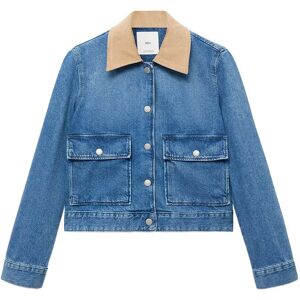 Mango Corduroy Collar Denim Jacket L Blue L Mango Corduroy Collar Denim Jacket L Blue L