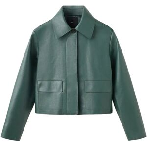 Mango Faux-Leather Jacket With Pockets M Green M Mango Faux-Leather Jacket With Pockets M Green M