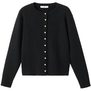 Mango Knitted Button Cardigan XS Black XS Mango Knitted Button Cardigan XS Black XS