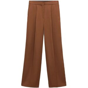 Mango Straight Low-Rise Suit Trousers 46 Brown 46 Mango Straight Low-Rise Suit Trousers 46 Brown 46