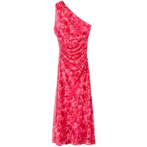Mango Asymmetrical Floral-Print Dress L Red L Mango Asymmetrical Floral-Print Dress L Red L