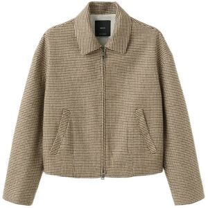 Mango Houndstooth Jacket With Lapels L Brown L Mango Houndstooth Jacket With Lapels L Brown L
