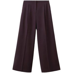 Mango Wide Leg Mid-Rise Pleated Trousers 42 Purple 42 Mango Wide Leg Mid-Rise Pleated Trousers 42 Purple 42