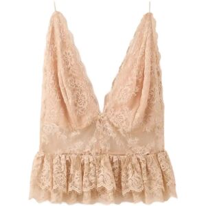 Mango Ruffles Lace Top L Pink L Mango Ruffles Lace Top L Pink L