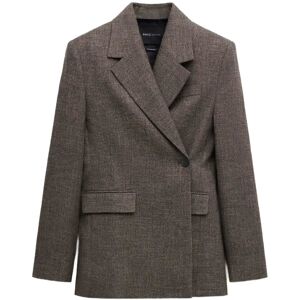 Mango Herringbone Double-Breasted Suit Blazer XS Black XS Mango Herringbone Double-Breasted Suit Blazer XS Black XS