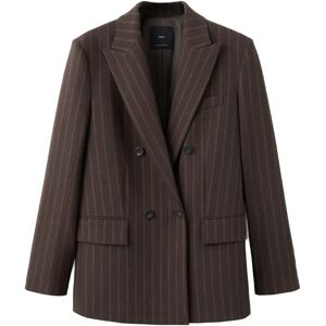 Mango Double-Breasted Pinstripe Suit Jacket L Brown L Mango Double-Breasted Pinstripe Suit Jacket L Brown L