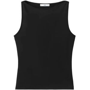 Mango Fitted Crop Top XS Black XS Mango Fitted Crop Top XS Black XS