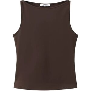 Mango Fitted Crop Top XS Brown XS Mango Fitted Crop Top XS Brown XS