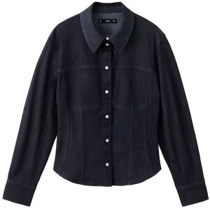 Mango Denim Shirt With Seams XS White XS Mango Denim Shirt With Seams XS White XS